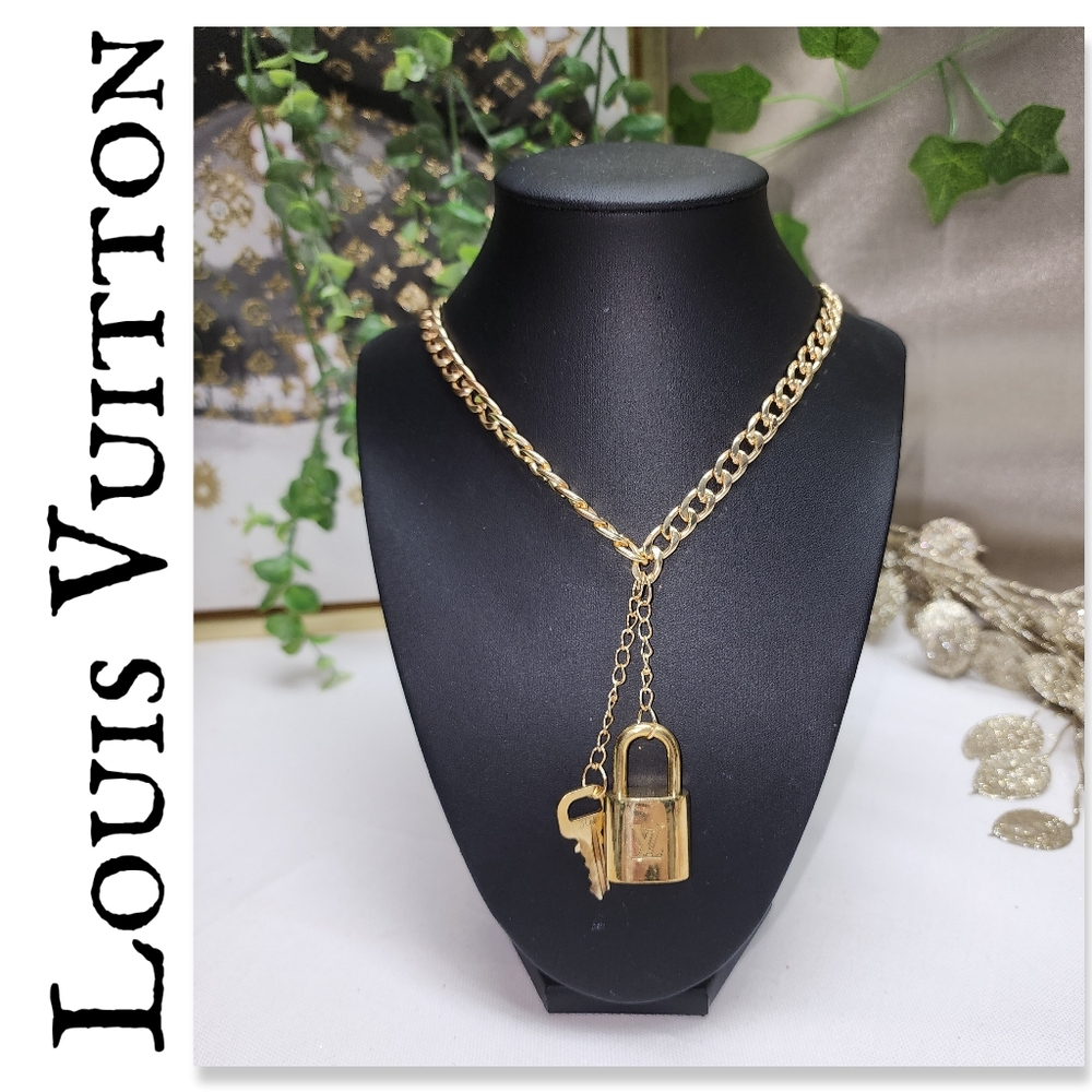 Louis Vuitton Lock And Key On Unbranded Chain # 303 Authentic